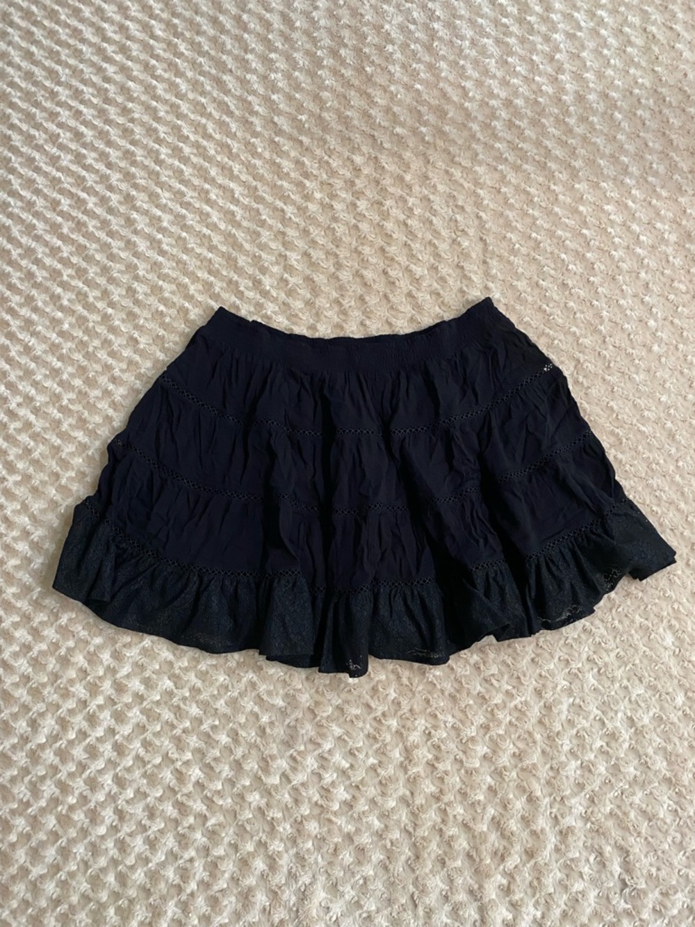 City Chic XXL Women Ebony Mini Skirt New black tiered with elastic waistband